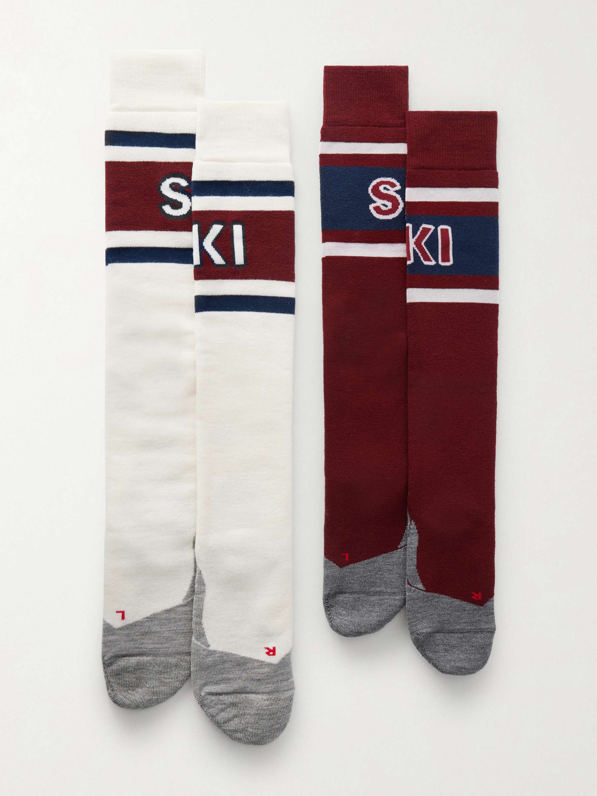 Intarsia Stretch-Knit Ski Socks