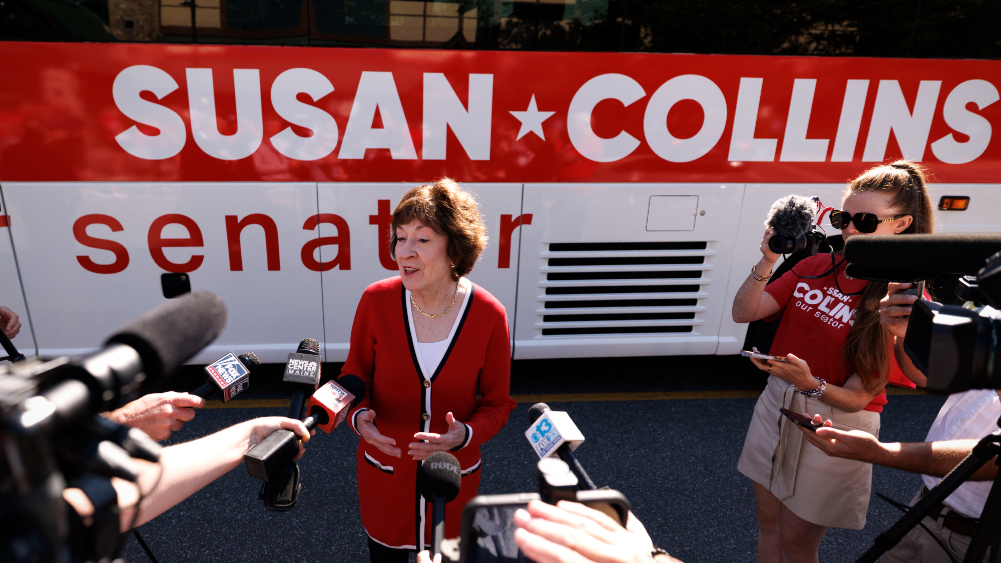Sen. Susan Collins (R-Maine) campaigns for reelection