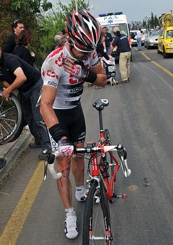 Stuart O'Grady (Team CSC) jumped back