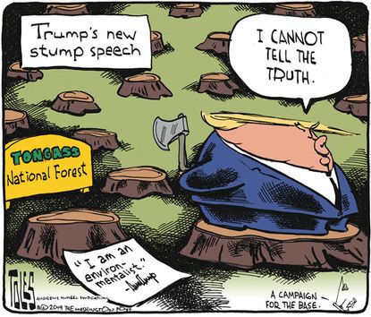 Political Cartoon Trump Stump Speech Tongass National Forest