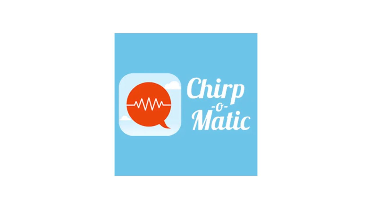 The Chirpomatic app logo on a blue background.