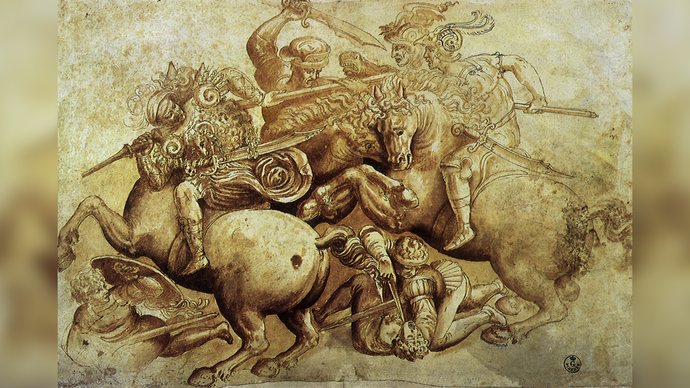 The Battle of Anghiari by Leonardo da Vinci, 1500.