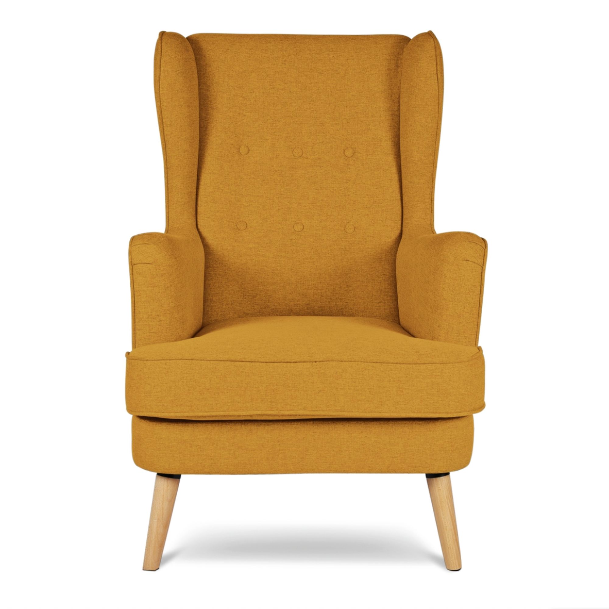 Habitat Callie Self Assembly Fabric Wingback Armchair-Yellow