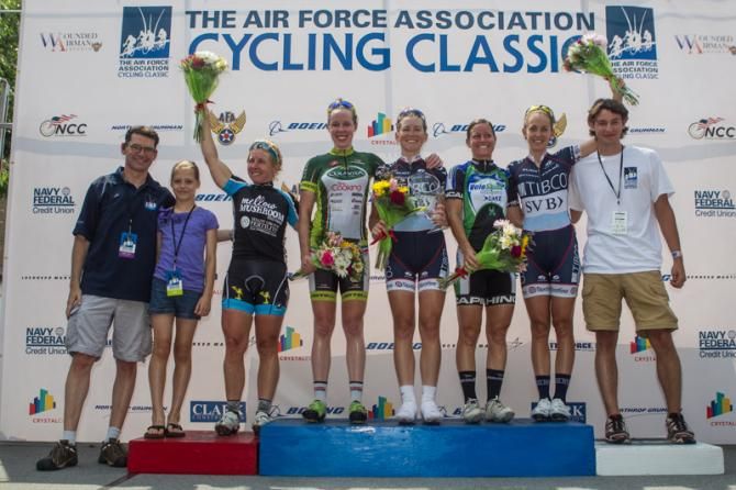 Women's Crystal Cup podium (L-R): Laura Van Gilder, Lindsay Bayer, Laura Stephens, Sara Tussey and Joanne Kiesanowski