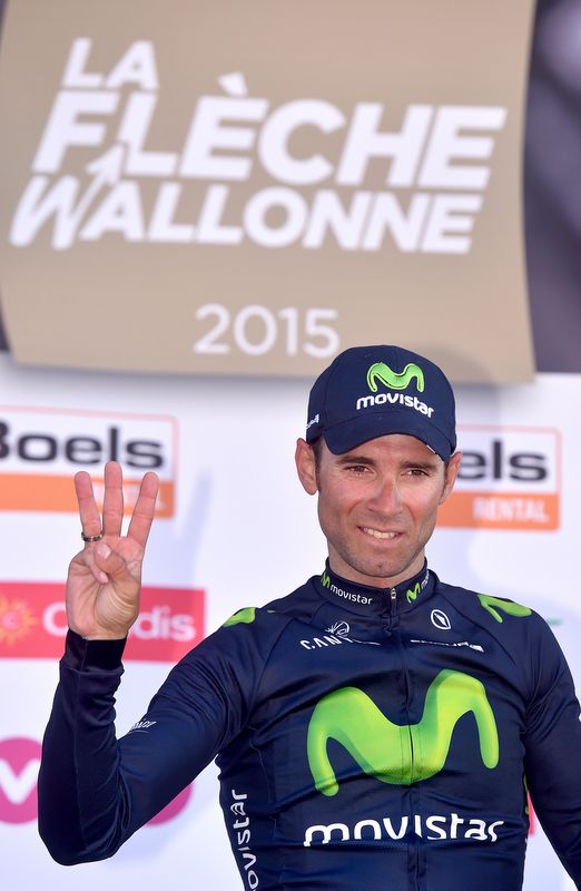 Alejandro Valverde was the man to beat in the Ardennes this year, At Fleche Wallonne he won a third career title