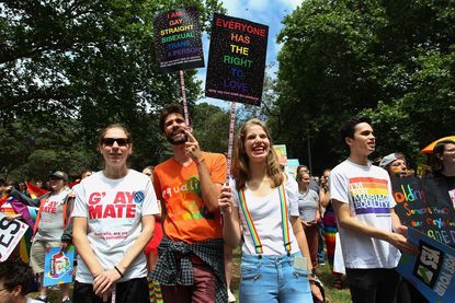 Supporters of same-sex marriage in Sydney.