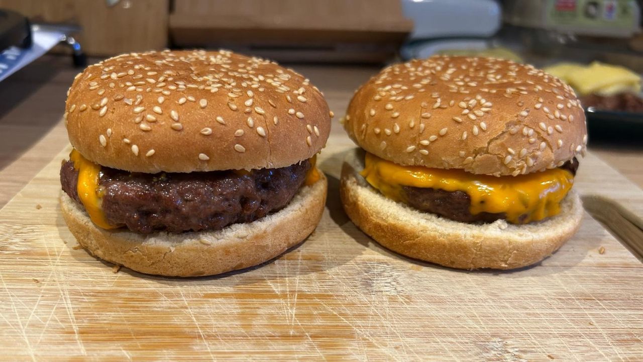 Burgers cooked using Ninja 5-in-1 Grill and Air Fryer