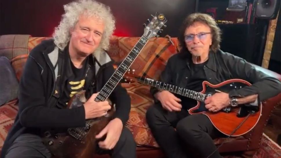 Tony Iommi trades guitars with Brian May and faces the struggle of all ...