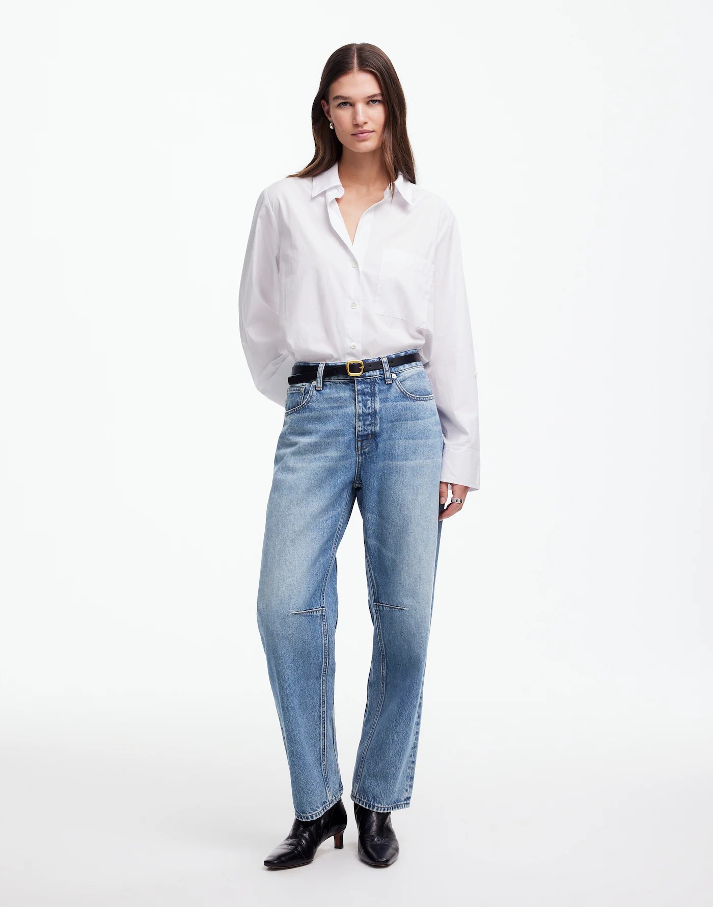 Madewell The Darted Barrel-Leg Jeans