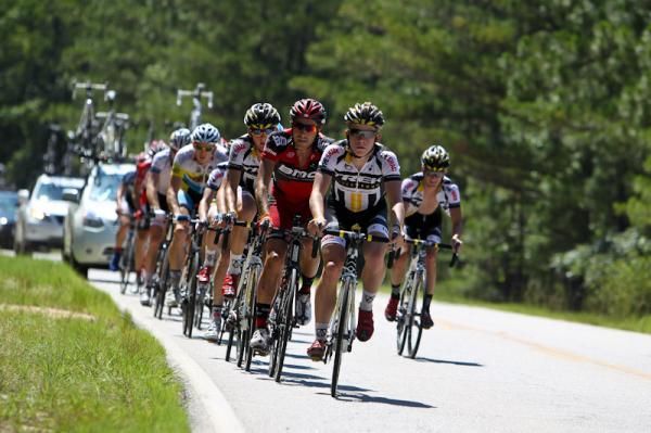 Lawson Craddock (Trek-Livestrong) leading the break.