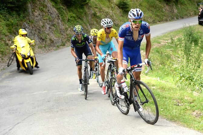 Thibaut Pinot (FDJ.fr) forced a selection with Nibali, Valverde and, briefly, Peraud