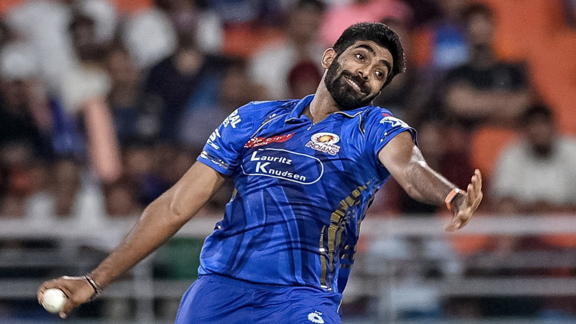 Mumbai Indians&#039; Jasprit Bumrah bowls during the Indian Premier League (IPL) Twenty20