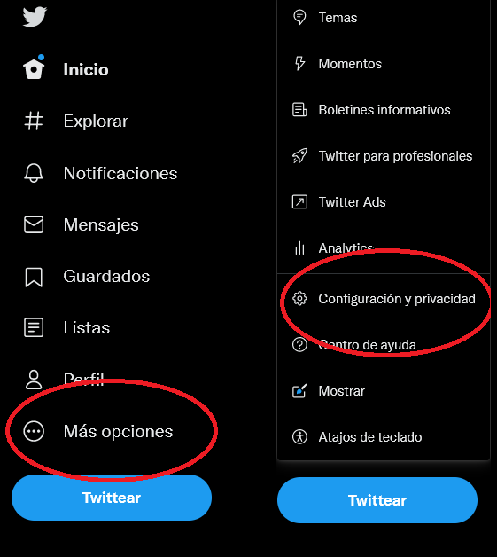 Desactivar cuenta Twitter