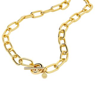 Astrid & Miyu Ripple T-Bar Gold Chunky Necklace