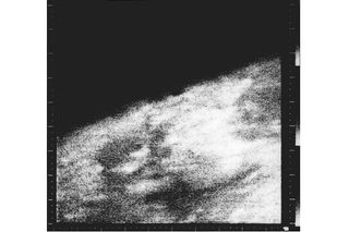 The first close-up picture of Mars, taken by NASA's Mariner 4 probe on July 14, 1965.