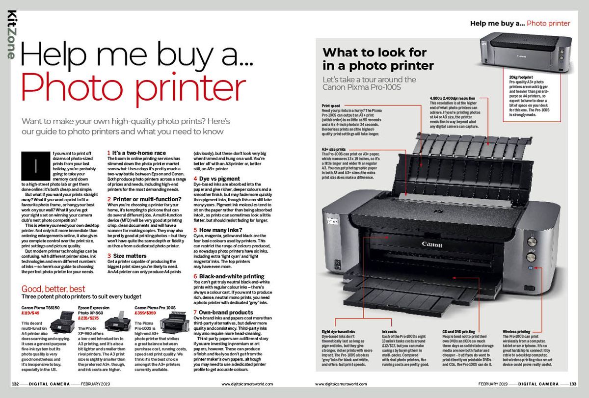 Help me buy a photo printer, Digital Camera February 2019
