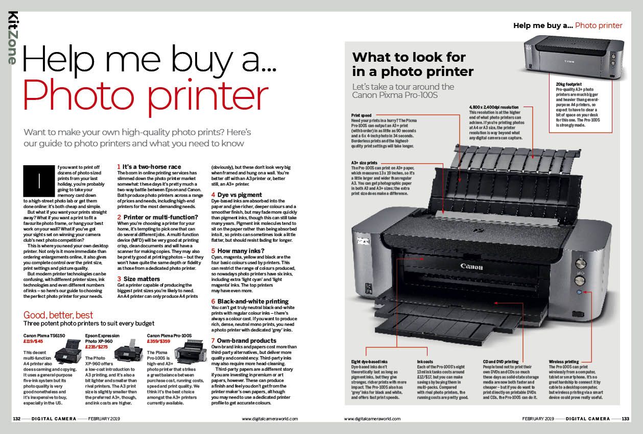 Help me buy a photo printer, Digital Camera February 2019