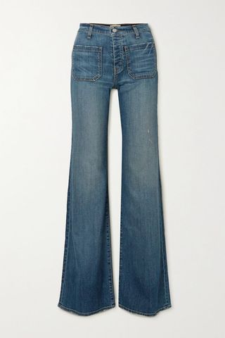 NILI LOTAN Florence distressed high-rise flared jeans