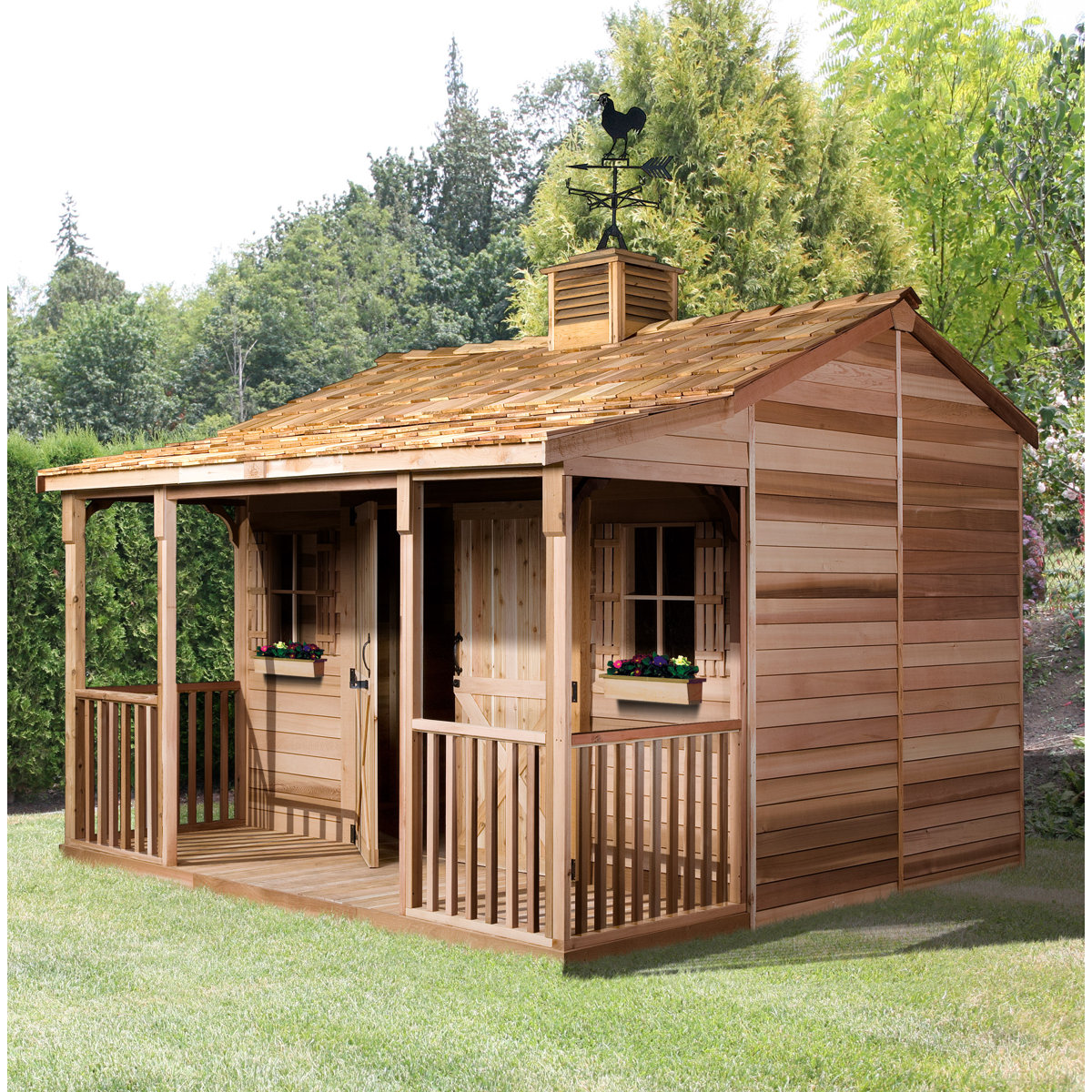 Cedarshed Ranchhouse 16 Ft. W X 14 Ft. D Western Red Cedar Wood Storage Shed | Wayfair