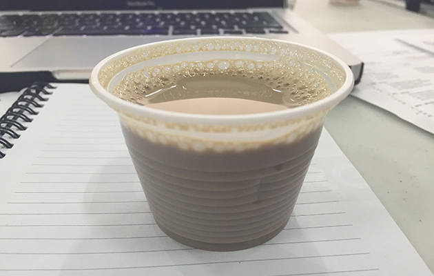 A teeny tiny coffee cup in the Deodoro venue at the Rio Olympics
