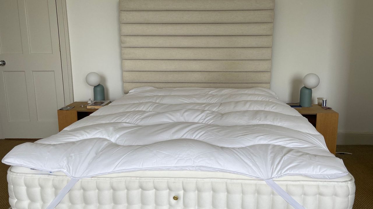 M&amp;S Comfortably Cool Mattress Topper on the bed