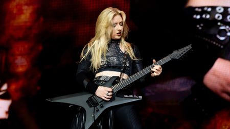 Anna Cara of Alice Cooper performs at Rockhal on July 8, 2026 in Luxembourg, Luxembourg