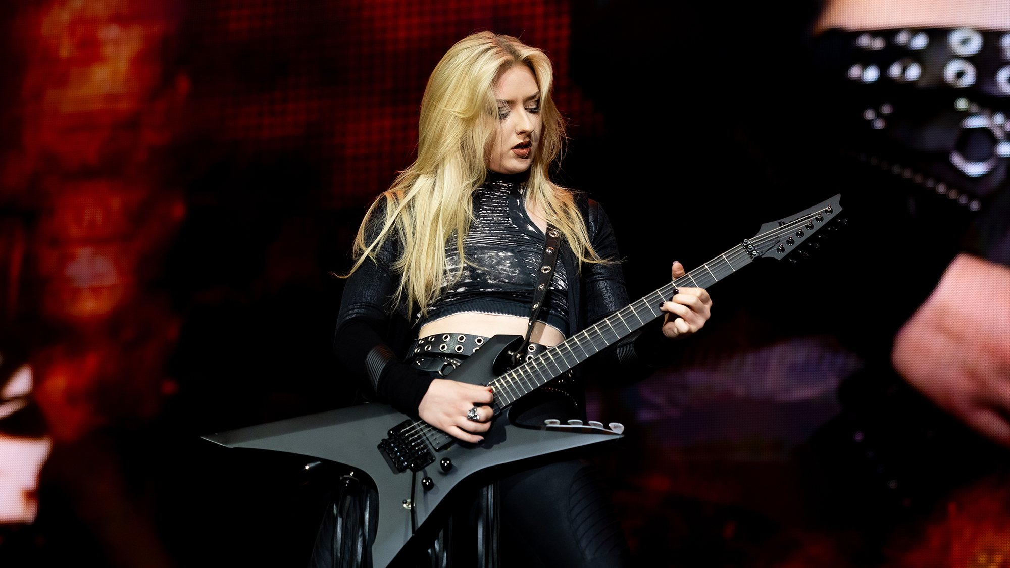 Anna Cara of Alice Cooper performs at Rockhal on July 8, 2026 in Luxembourg, Luxembourg