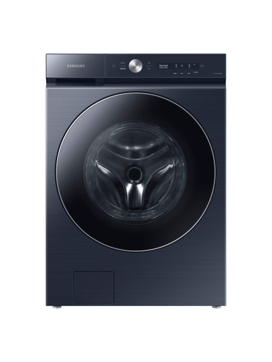Samsung, Samsung - Bespoke 5.3 Cu. Ft. High-Efficiency Stackable Smart Front Load Washer With Steam and Ai Optiwash - Brushed Navy