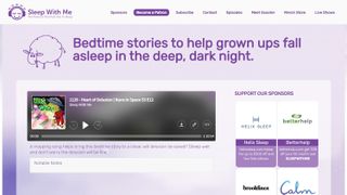 Screenshot of the Sleep With Me podcast website