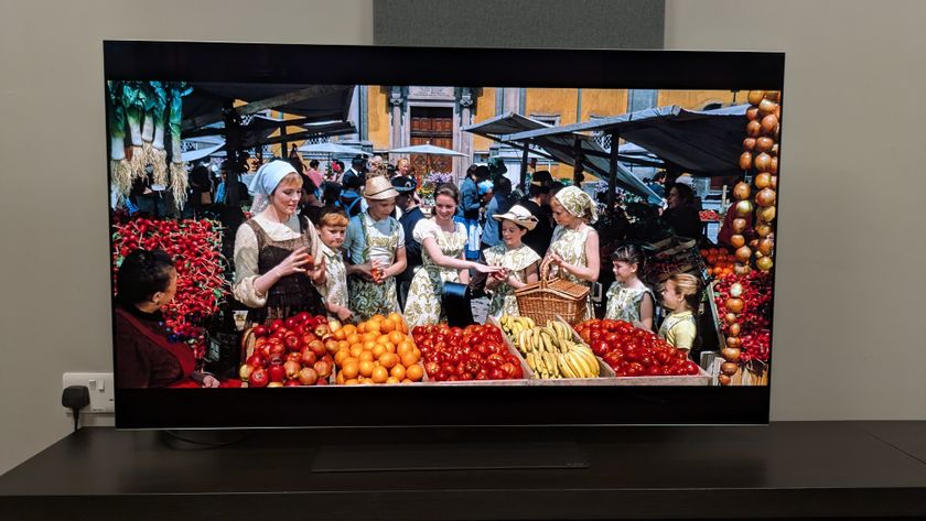 Shot of market scene from Sound of Music on LG G5 in Dolby Vision Cinema Home post update 