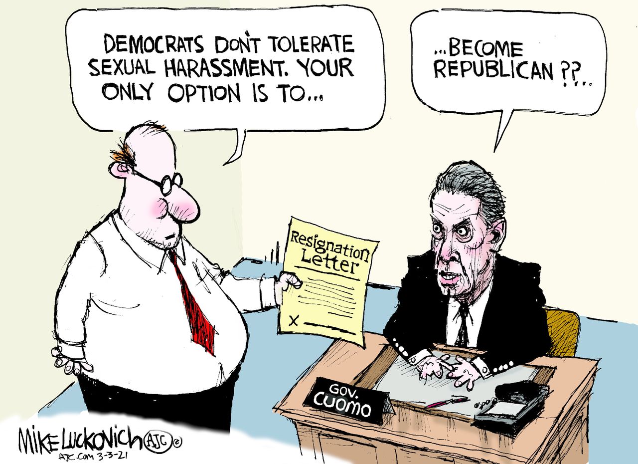 Political Cartoon U.S. cuomo sexual harassment gop