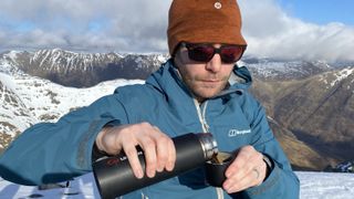 best winter hot drinks: Alex on Buachaille Etive Beag and Coffee