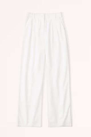 Abercrombie & Fitch Linen-Blend Tailored Wide Leg Pant