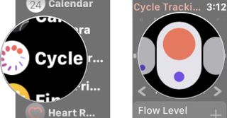 Tap the Cycle Tracking app, then tap a day to add a period tracker
