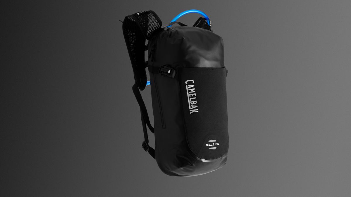 The Camelbak MULE Evo on a gray background