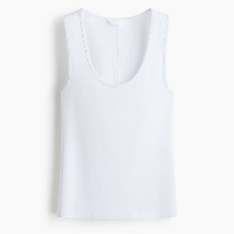 H&amp;amp;M, white scoop neck tank top