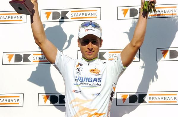 Peter Sagan (Liguigas-Cannondale) in the leader's jersey for Three Days of De Panne.
