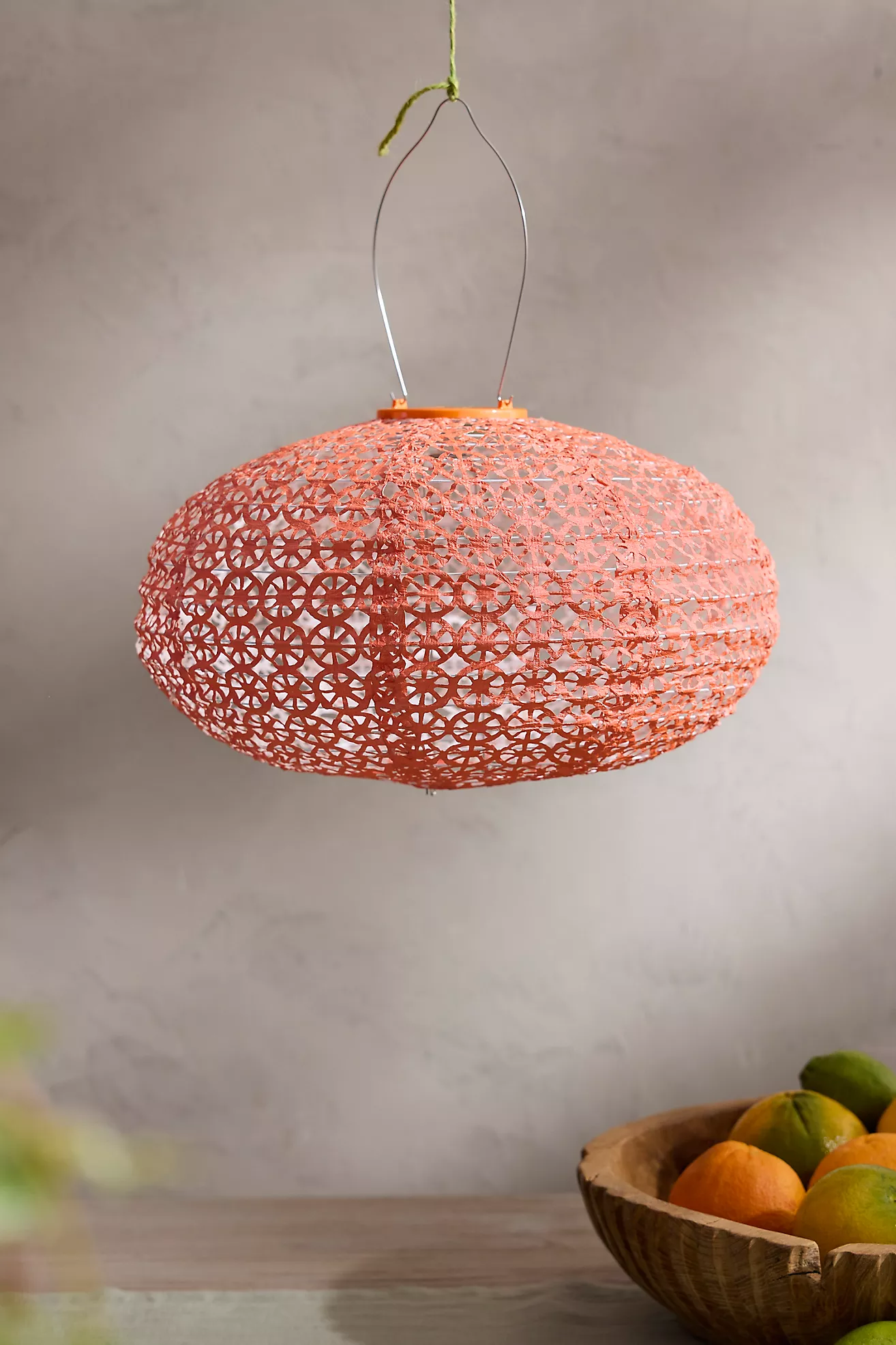 Coral Oval Solar Lantern