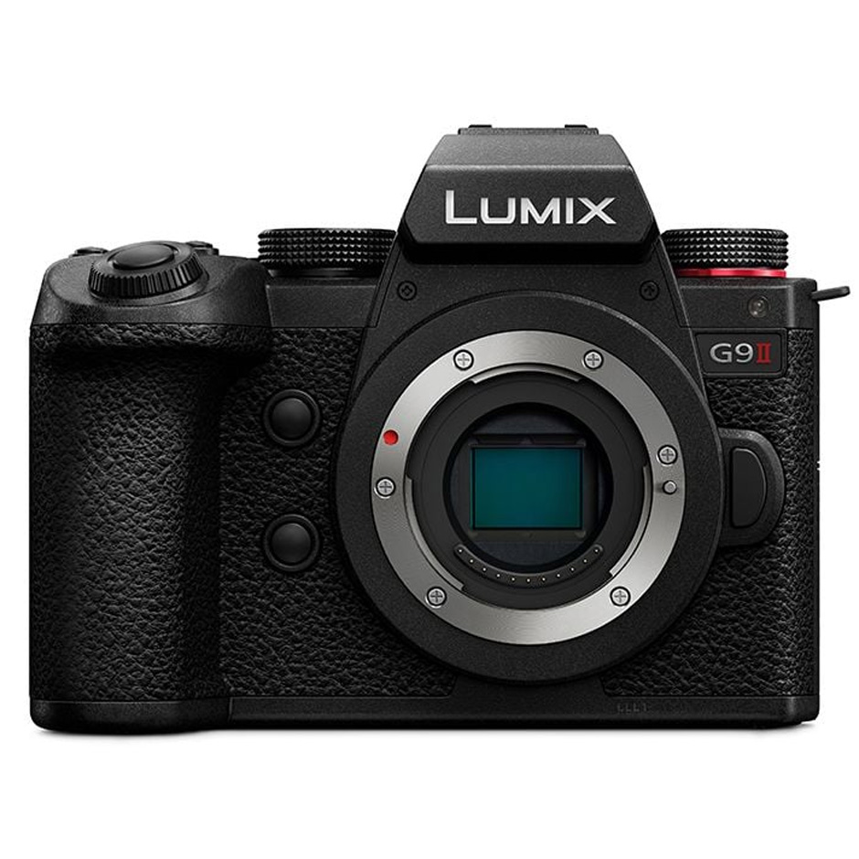 Panasonic Lumix G9 II on a white background