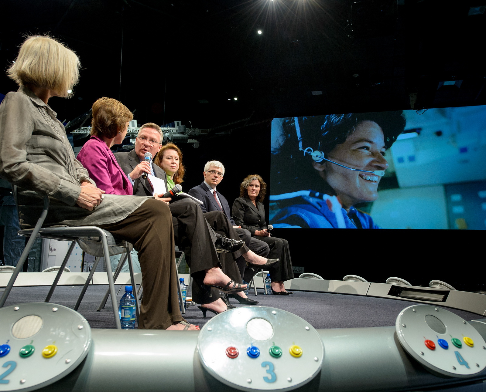 Tom Costello from NBC News moderates a panel discussion titled &quot;Sally Ride: How Her Historic Space Mission Opened Doors for Women in Science&quot; at the National Air and Space Museum on Friday, May 17, 2013 in Washington