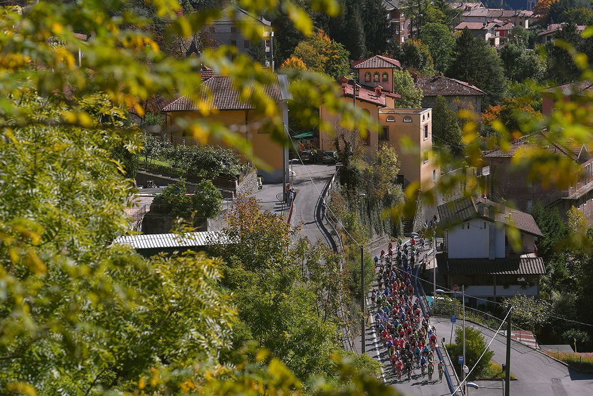 The peloton enjoys a day in the sun