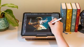 Using an Apple Pencil 2 to edit a photo on an iPad Pro 