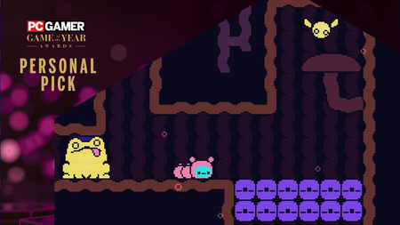 A screenshot from &Ouml;oo showing the protagonist in a cave-like environment