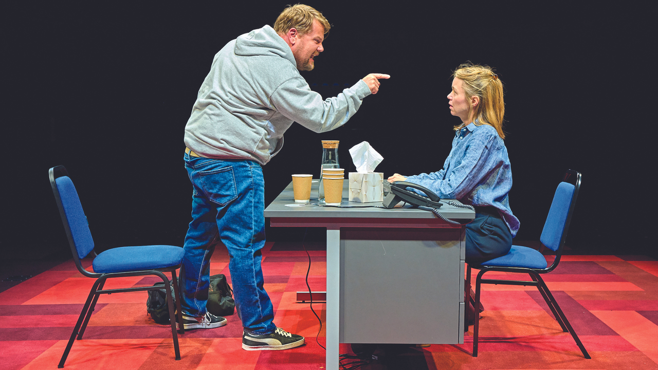 James Corden and Anna Maxwell Martin in The Constituent at the Old Vic