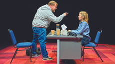 James Corden and Anna Maxwell Martin in The Constituent at the Old Vic