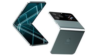 An artist's conception of what a folding iPhone might look like