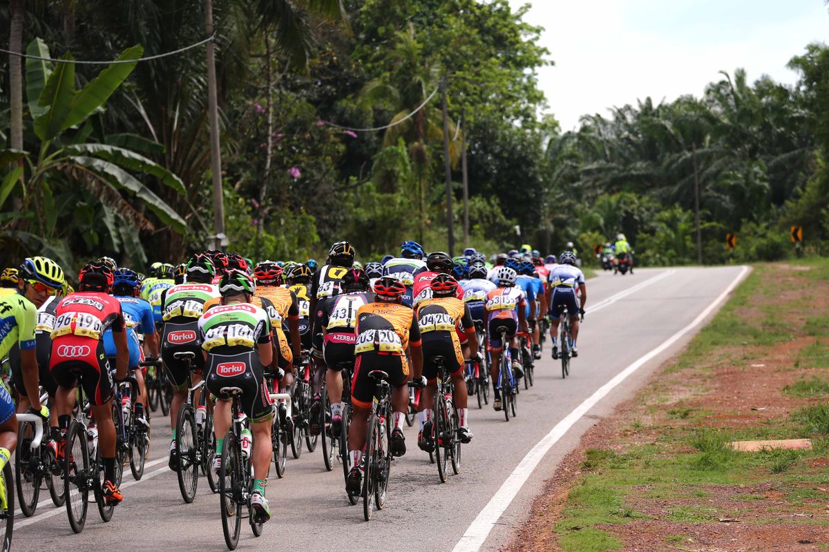 At the rear of the peloton