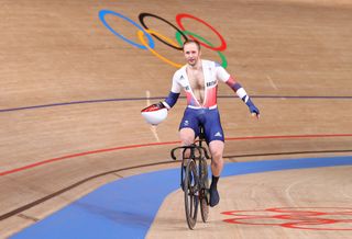 Jason Kenny after winning the Keirin in Tokyo