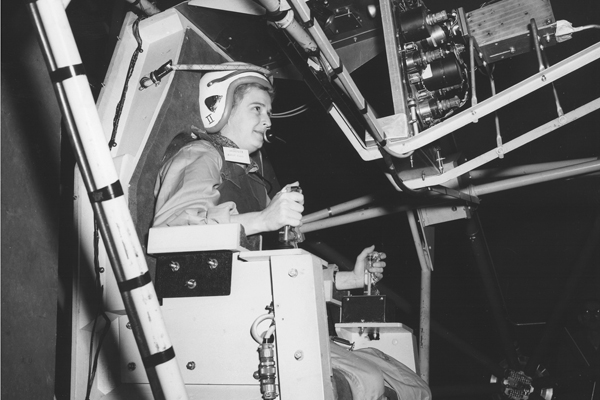 space history photo, gimbal rig, female pilot