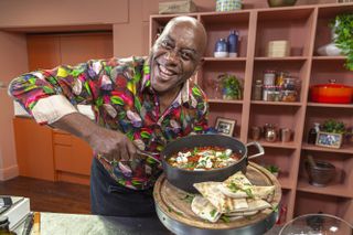 Ainsley Harriott whips up delicious dishes in Ainsley's Fantastic Flavours.